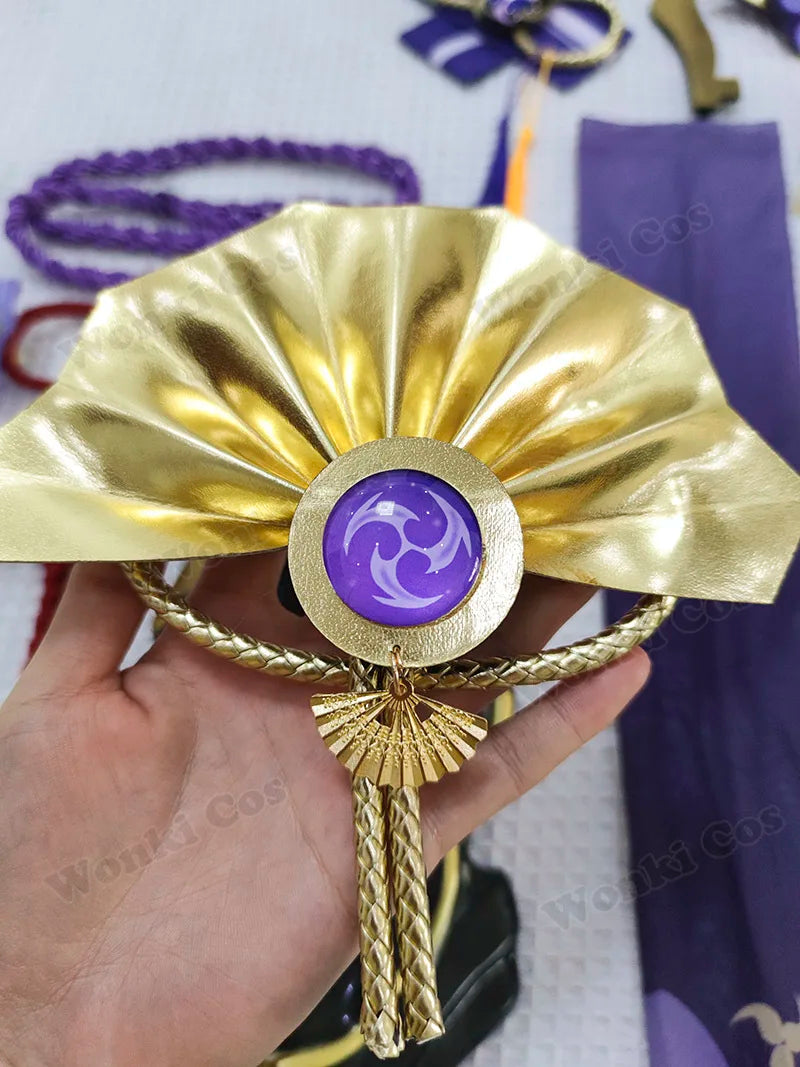 High Quality Raiden Shogun Cosplay Costume Wig Hair Game Impact Raiden Shougun Costumes Wig Set for Women Party Outfits