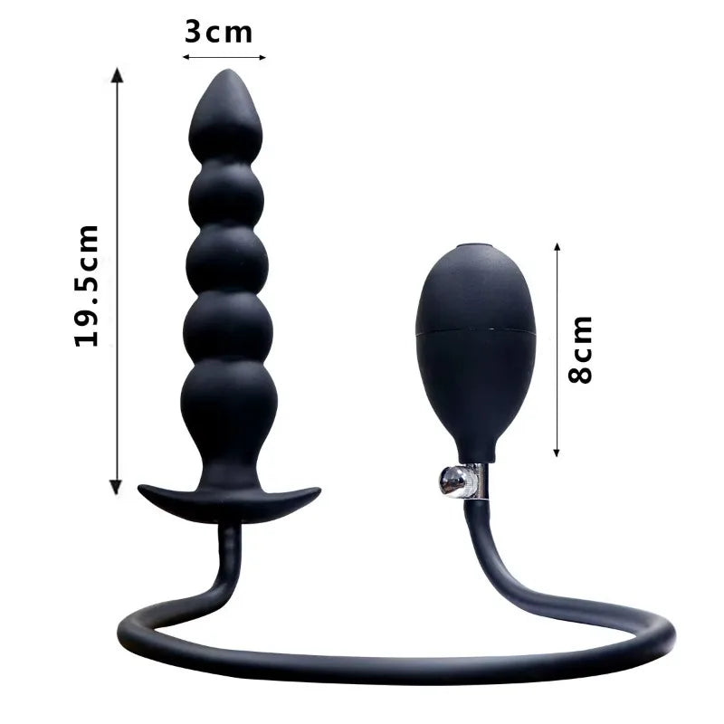 Anal Plug Super Long 5 Beads Expandable Inflatable Anal Plugs Big Butt Plug Butt Plug Anal Beads Ass Dilator SM Couples Sex Toy