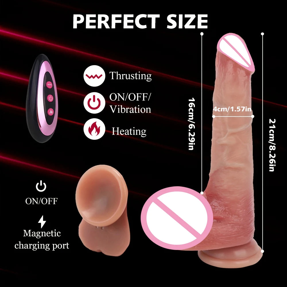 Realistic Dildo Telescopic Vibrator Masturbation Anal plug for Women Thrusting Dick Penis Adult Heating Remote Control Sex toys