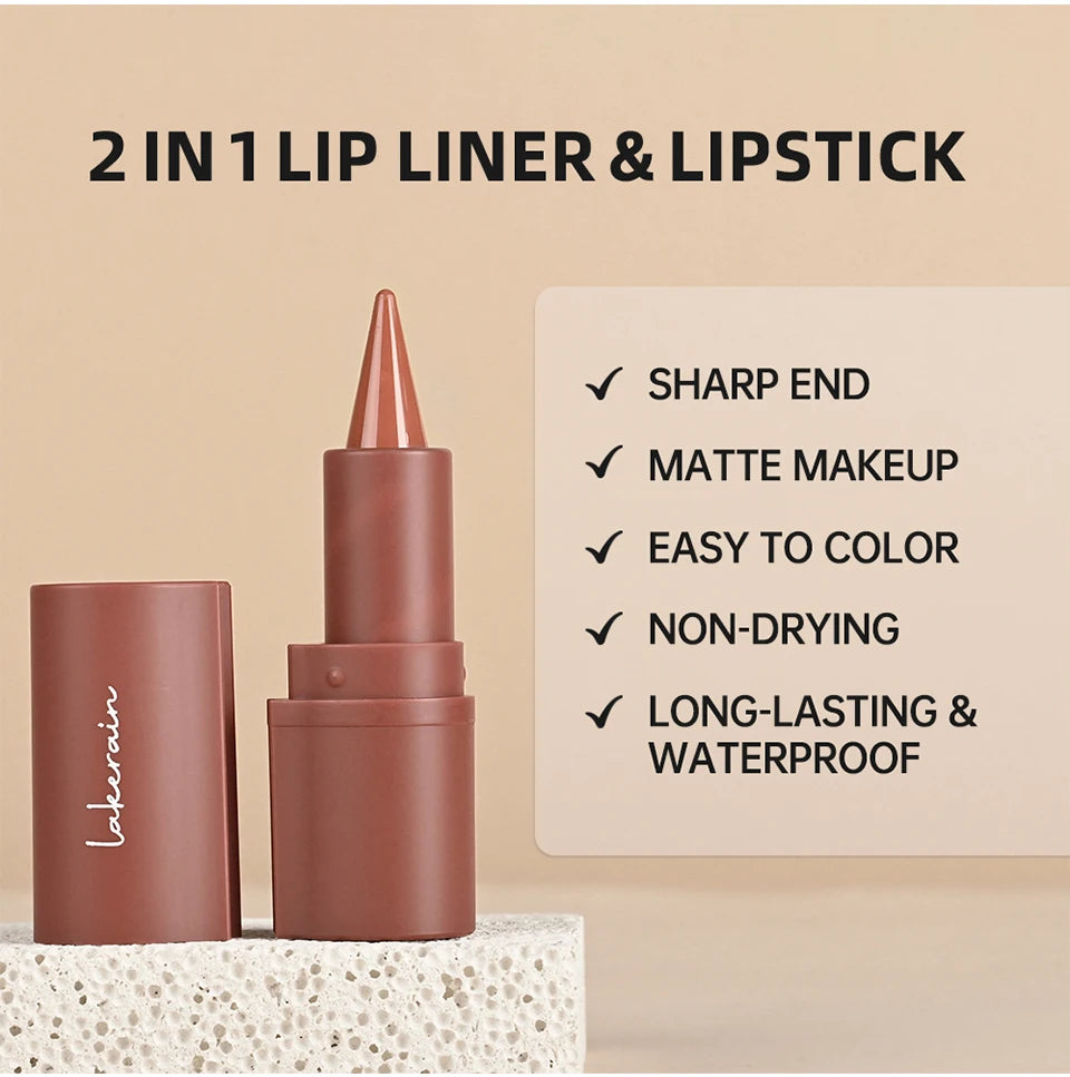 3D Lip Gloss & Lip Liner Set Hydrating Formula Define Lips Precision Application Versatile Makeup Styles Natural Finish Cosmetic