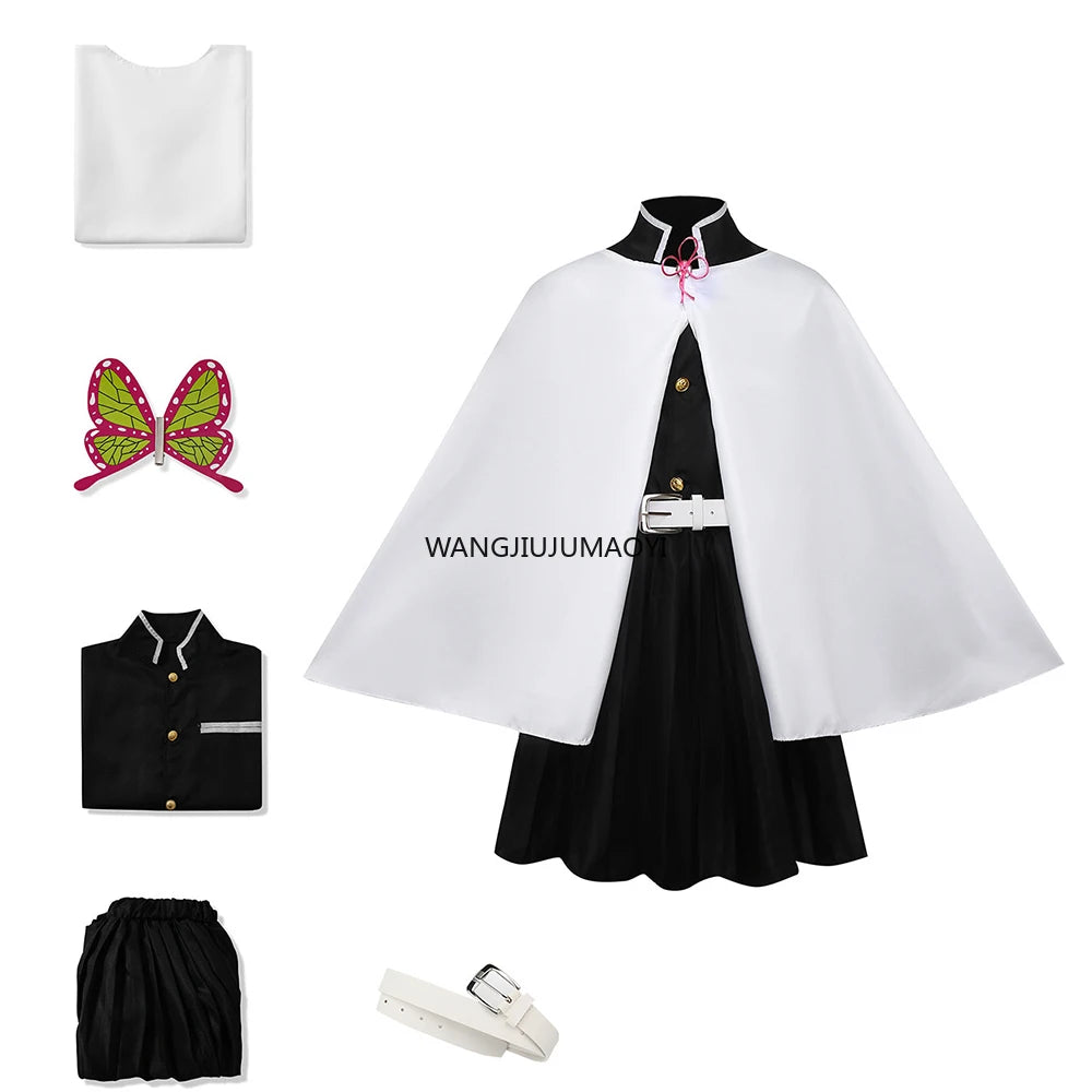 Tsuyuri Kanao Cosplay Costume Adult Anime Uniform Women Kimono Haori Wig Halloween Clothes