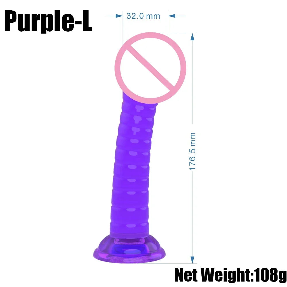 Realistic Dildos For Women No Vibrator Sex Toys Couples Crystal Jelly Mini Penis Vagina Anal Butt Plug Female Masturbation 4Size