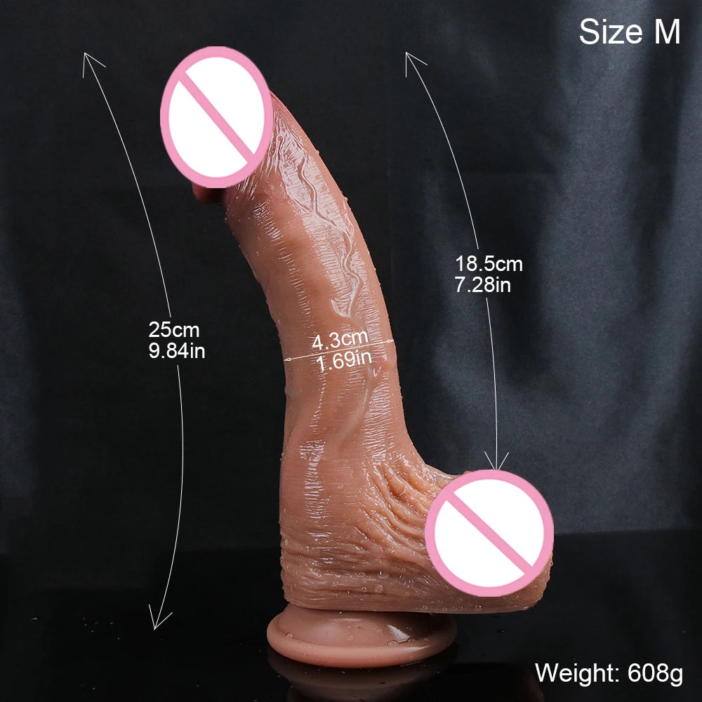 New Realistic Big Glans Dildo Soft Long Penis Huge Adult Dick Suction Cup Anal Sex Toys For Women Vagina G-Spot Orgasm Stimulate