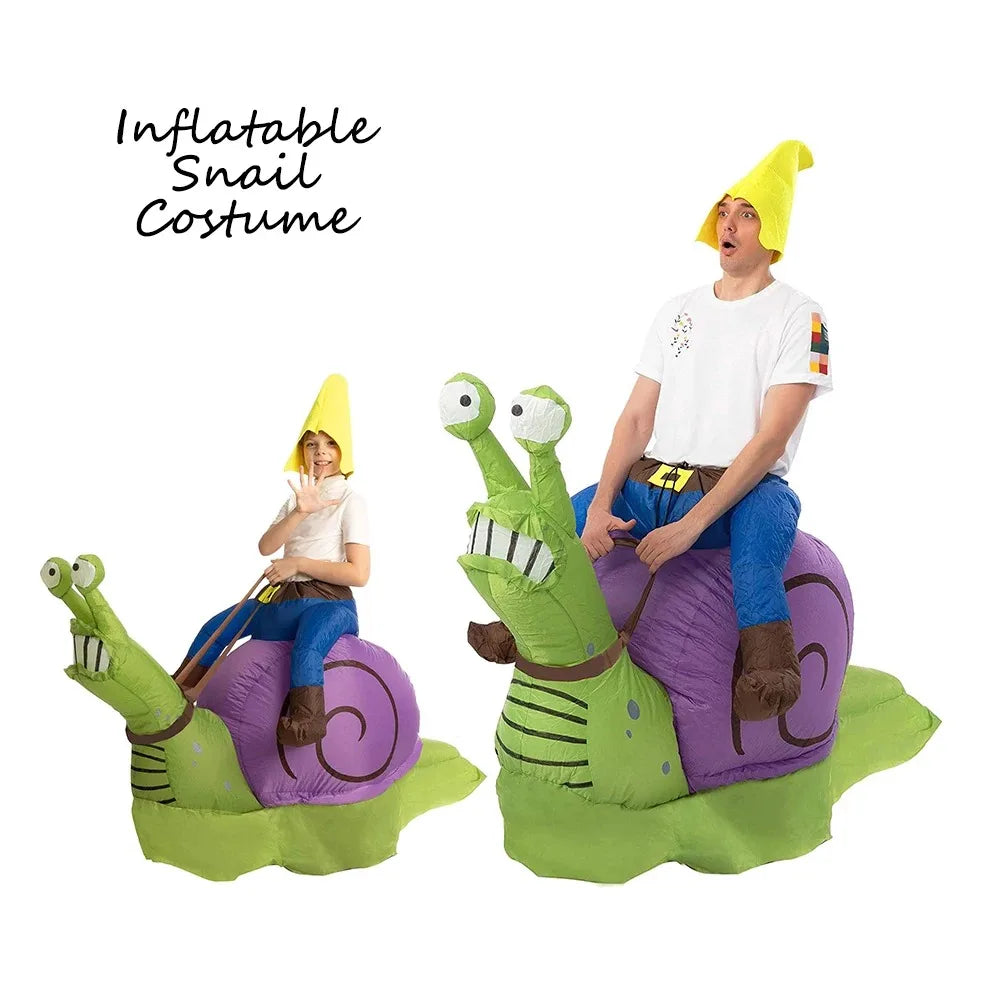 Inflatable Snail Costume Adult Blow up Animals Cosplay Suit Halloween Costume