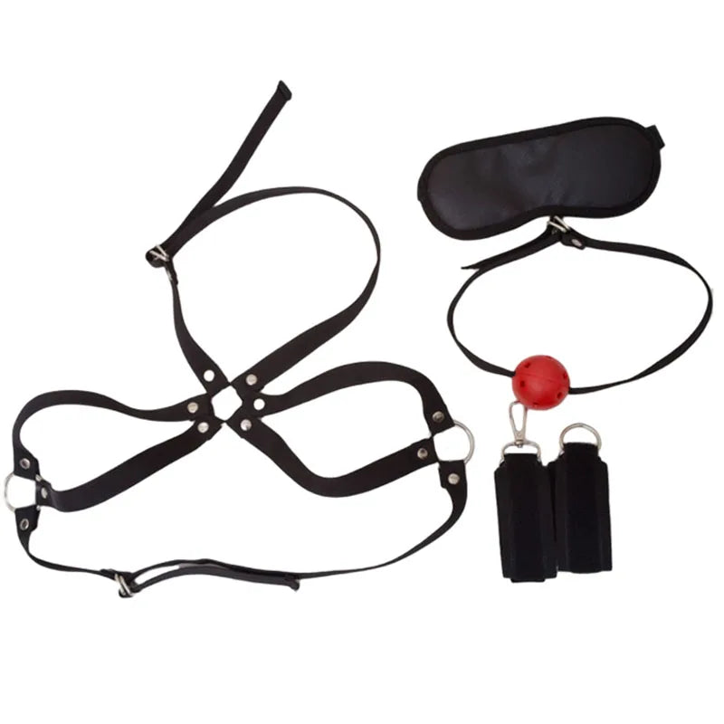 4 PCS Set Sex Toys For Women Couple BDSM Bondage Lingerie Handcuffs Whip Gag Adult Games Accessories Chastity Eroticos Sex Shop