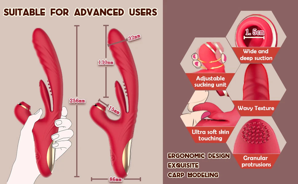 3 in 1 Vibrator for Women Dild Tapping Heating Clitoris Sucker Stimulator Vagina Masturbators Prostate Massager Adults Sex Toys