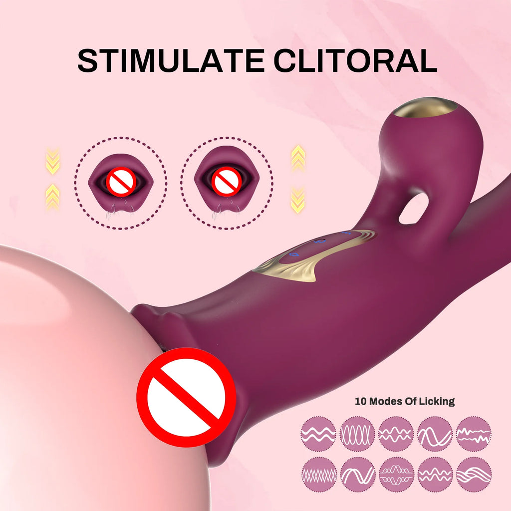 3-in-1 Super Powerful Vibrator 10 Speed 10 Vibration Modes Clitoral G Spot Stimulator Wand Dildos Sex Toys for Woman & Couple