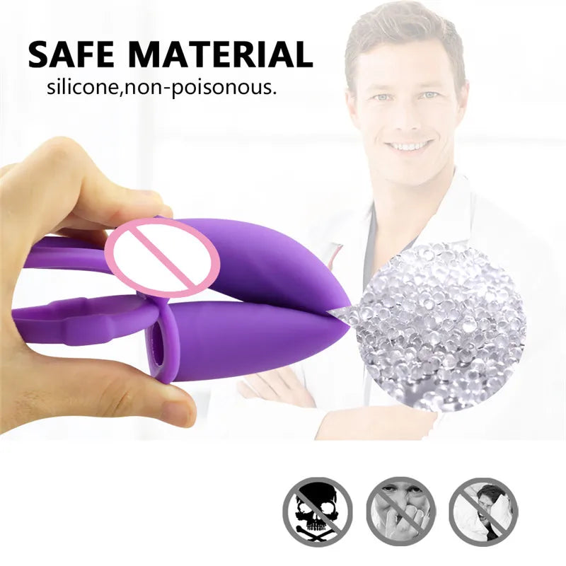 Double Penetration Anal Plug Dildo Butt Plug Vibrator For Men Strap On Penis Massage Vagina Plugs Adult Sex Toys For Couples 18+