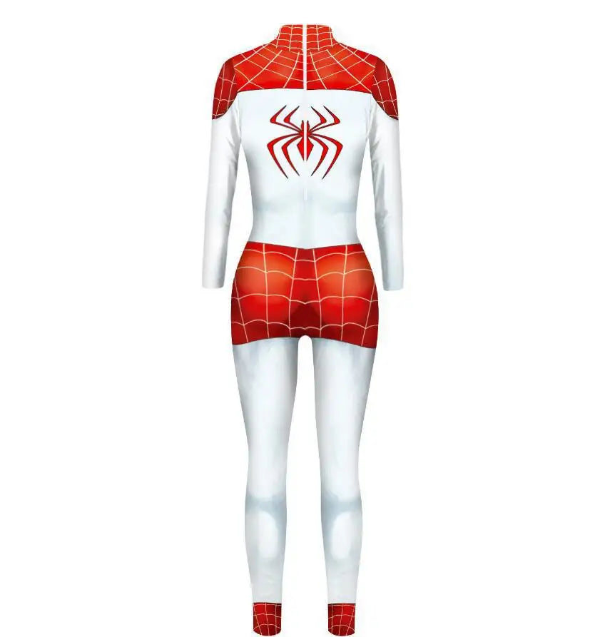 MINISO Sexy Spiderman Iron Man Gwen Stacy Bodysuit Cosplay Costume Women Jumpsuits Superhero Halloween Party Clothes