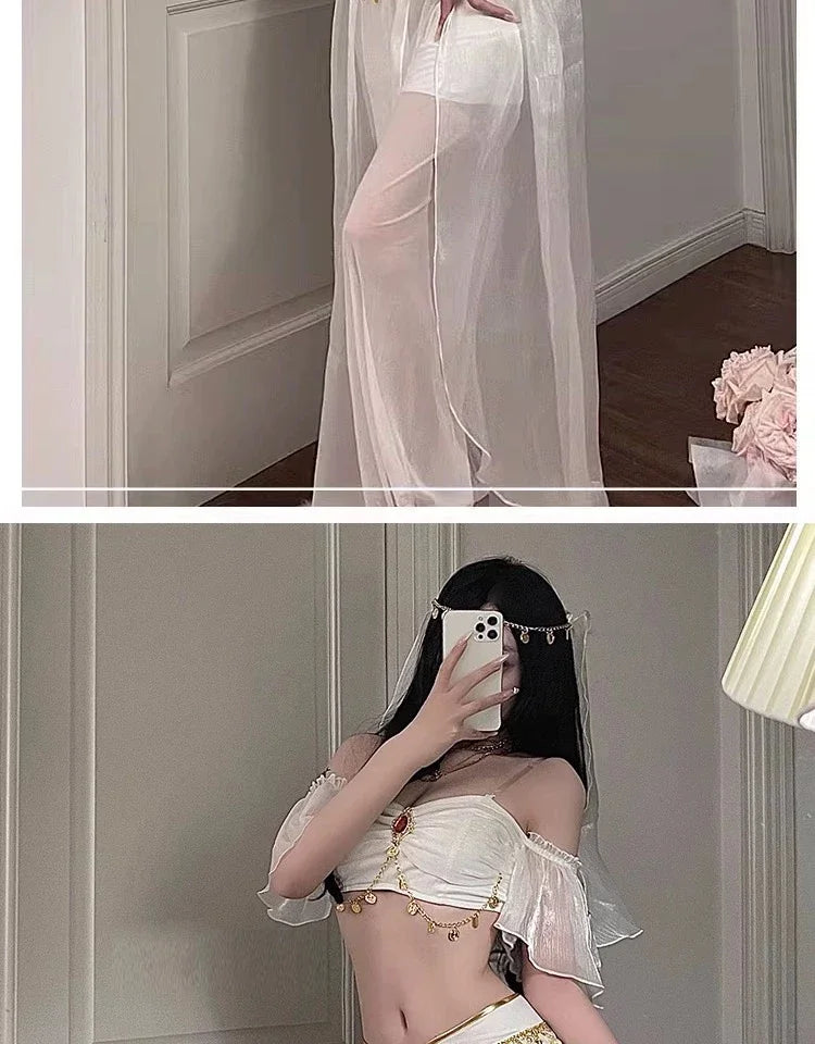 Festival Arabian Princess Costumes Indian Dance Embroider Bollywood Jasmine Costume Party Cosplay Jasmine Princess Fancy Outfit