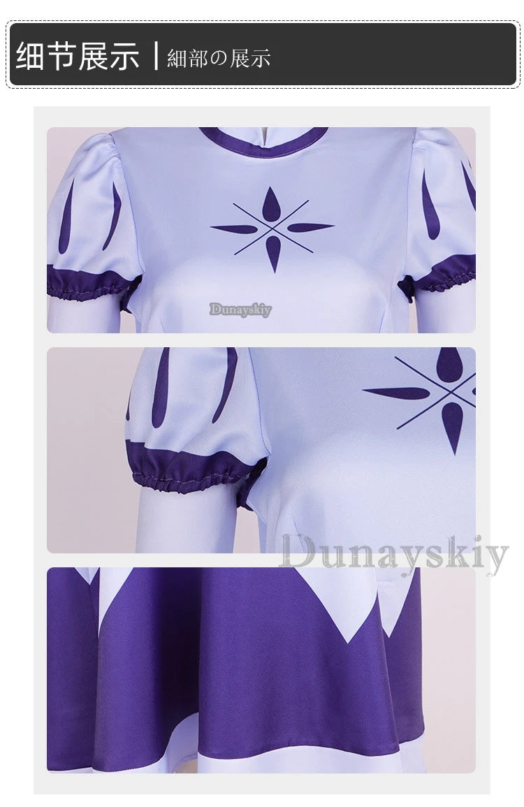 Angel Emily Cosplay Costume Halo Cosplay Women Fancy Dress Hazzbin Outfit Halloween Uniform Hasbin Seraphim Wings Suit