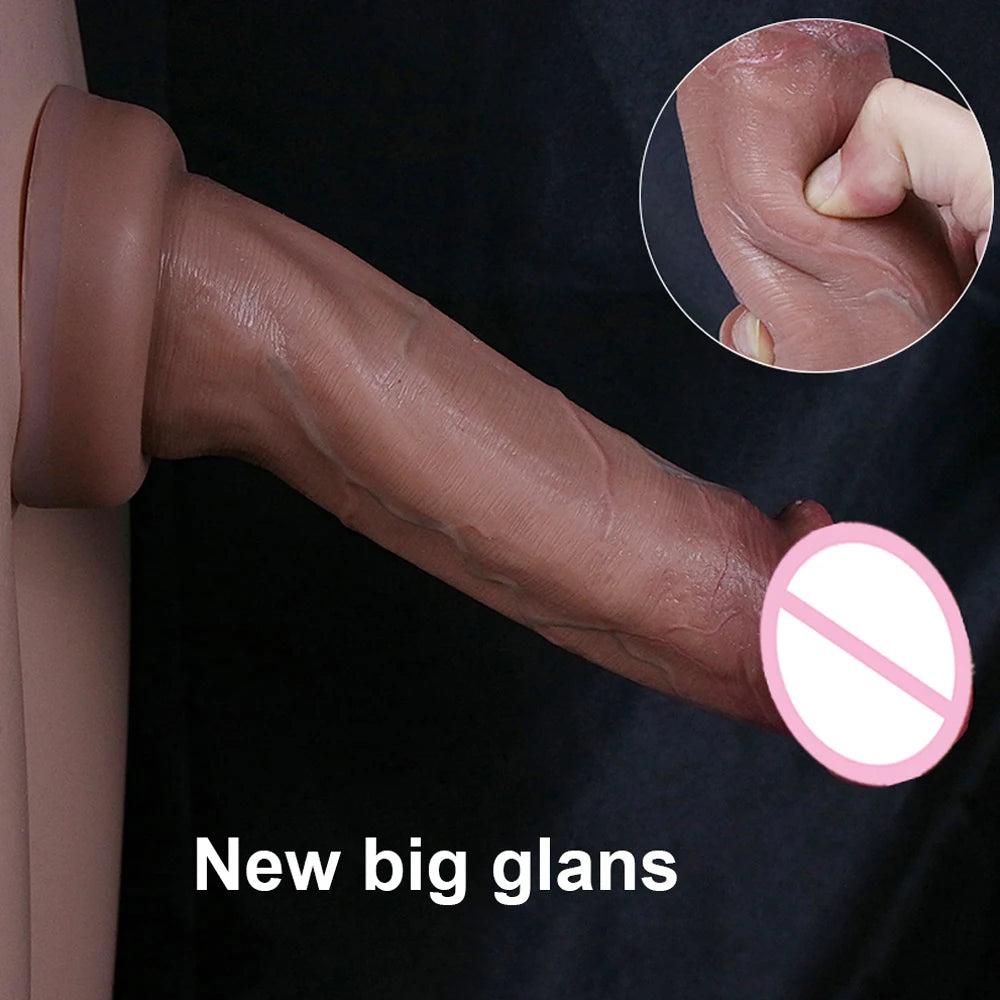 New Realistic Big Glans Dildo Soft Long Penis Huge Adult Dick Suction Cup Anal Sex Toys For Women Vagina G-Spot Orgasm Stimulate