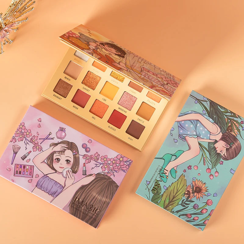 IMAGIC Eyeshadow Palette Matte Make Up Palette Highlight Blus Shimmer Pearlescent Waterproof  Eye shadow Powder And Body Paint