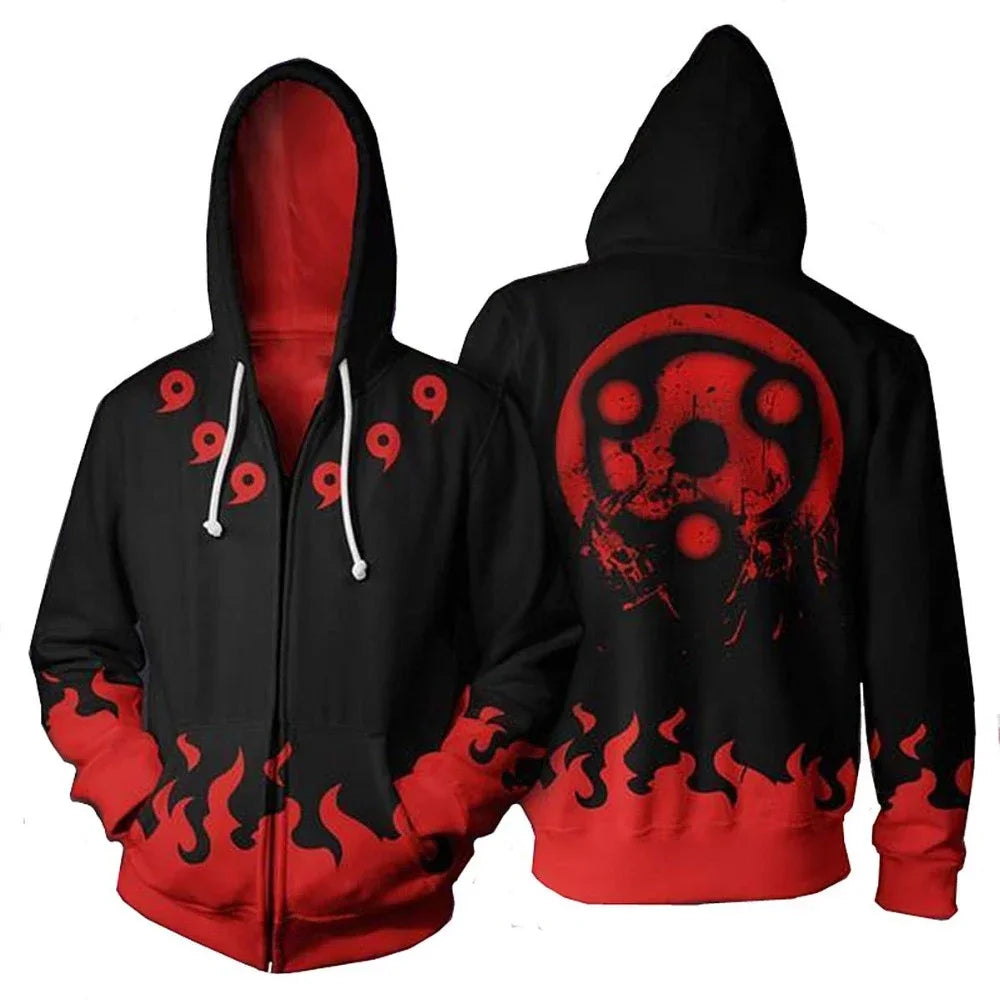 Anime Zip Hoodie Jackets Cosplay Clothes Costumes Men Hoodies Sweatshirts Zipper Tops Sasuke Sweatshirt Kakashi Tops