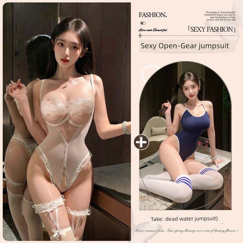 Sexy Intimates Small Chest Push up 2025 New Sexy Plus Size One-Piece Pajamas Bed Free off Shirt Temptation Qqny