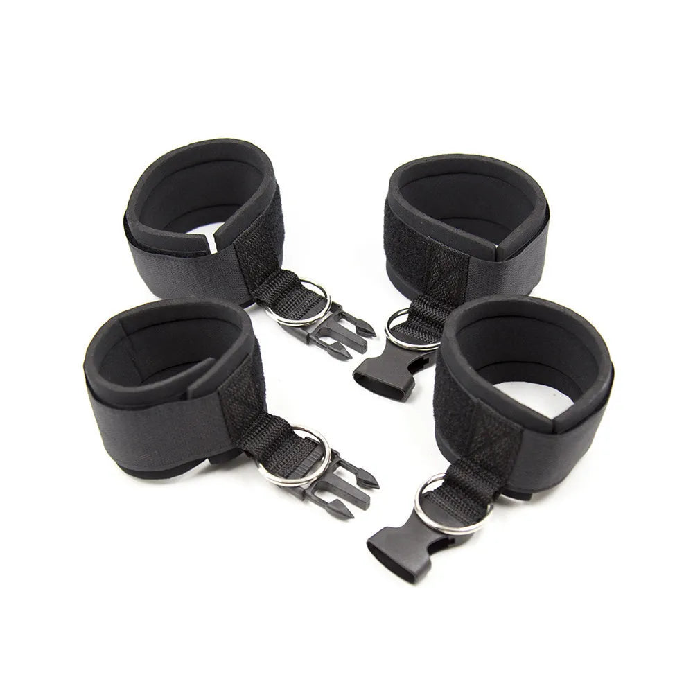 Bed BDSM Bondage Adult Erotic Sex Toys for Women Couples Games Nylon Handcuffs Ankle Cuffs Under Sextoys Sexual Accessories 18+