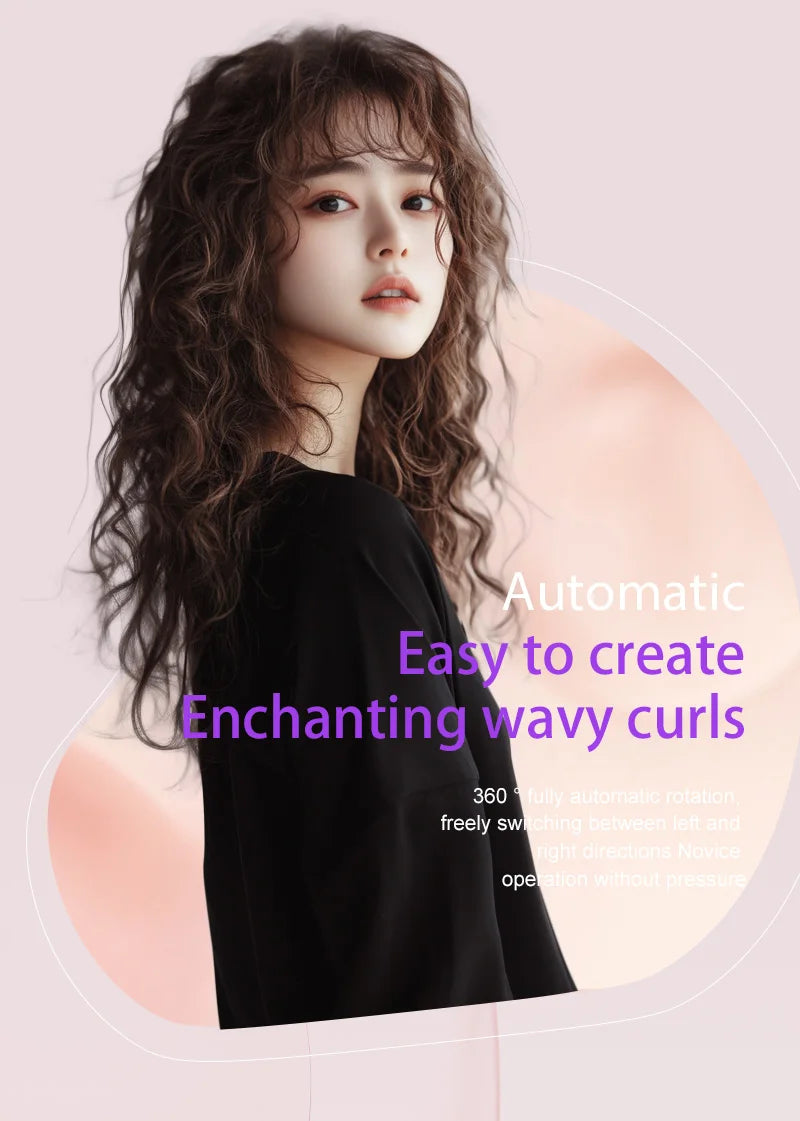Automatic curling iron, 26-40mm curling styling set, suitable for all hair types, negative ion hair care curling tool,72h Hold