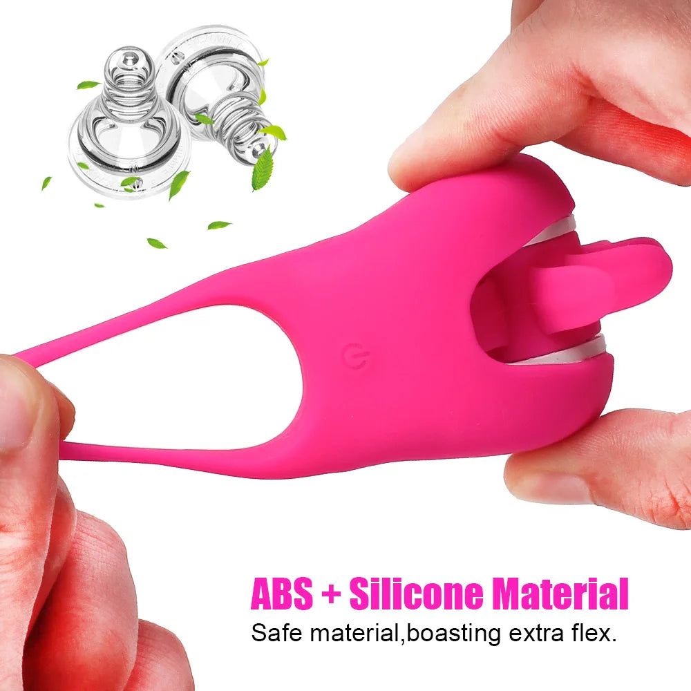 Sex Toys for Men Couple Vagina Clitoris Stimulate Tongue Licking Delay Ejaculation Cock Ring Vibrator Penis Ring