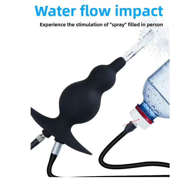 Water Spray Enema Inflatable Anal Plug Stimulate Sex Toys For Couple Women Vagina Anus Extreme Dilator Douche Cleaner SM Tool