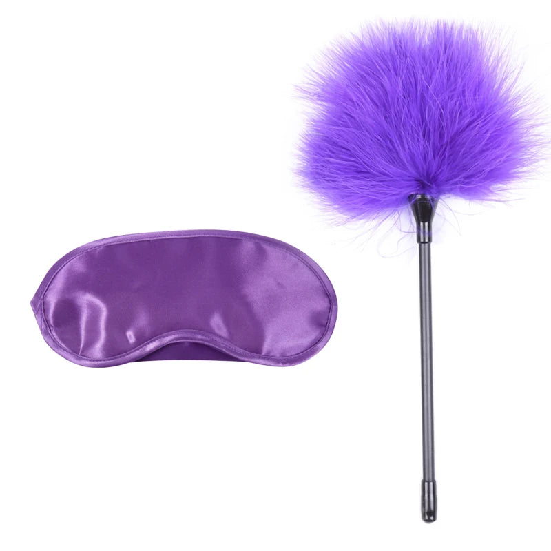 Erotic Bdsm Set Sexy Nipple Clip Stimulator Bondage Kit Clitoris Clamps Feather Blindfold Flirt Adult Games Exotic Accessories
