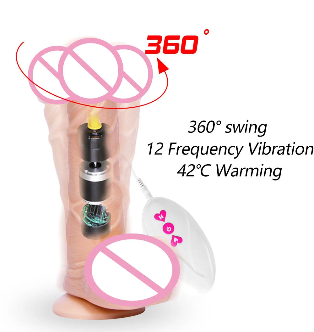 Thrusting Dildo Vibrator Sex Toy Black Realistic Vibrating Dildos G-spot Anal Stimulation Vibrating Dildo for Women Masturbation