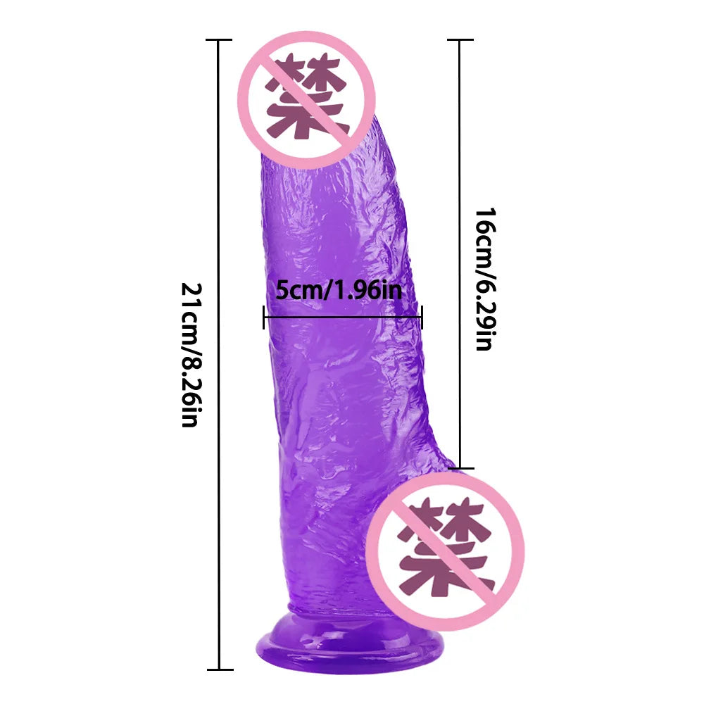 5CM dia Huge Realistic Giant Long Dildo Vaginal Masturbators Penis Erotic Toy for Women Suction Cup Thick Glans Dick