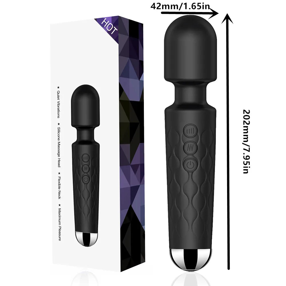 Powerful Clitoris & G-Spot Vibrator - USB Rechargeable AV Massager, Sexual Wellness Erotic Sex Toy for Women, Adult Product