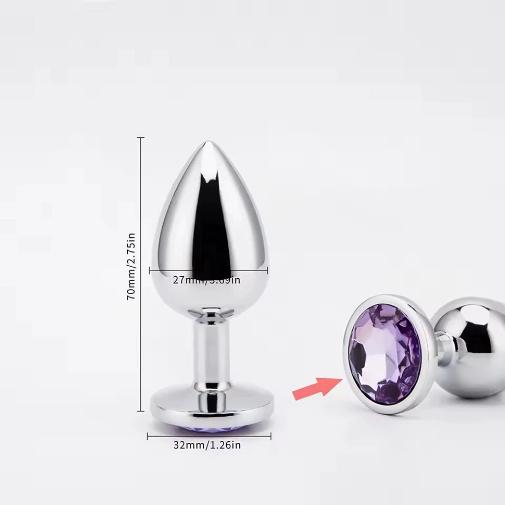Anal Plug 3 Sizes Stainless Steel Crystal Anal Plug Removable Butt Plug Stimulator Anal Adult Sex Toys Prostate Massager Dildos