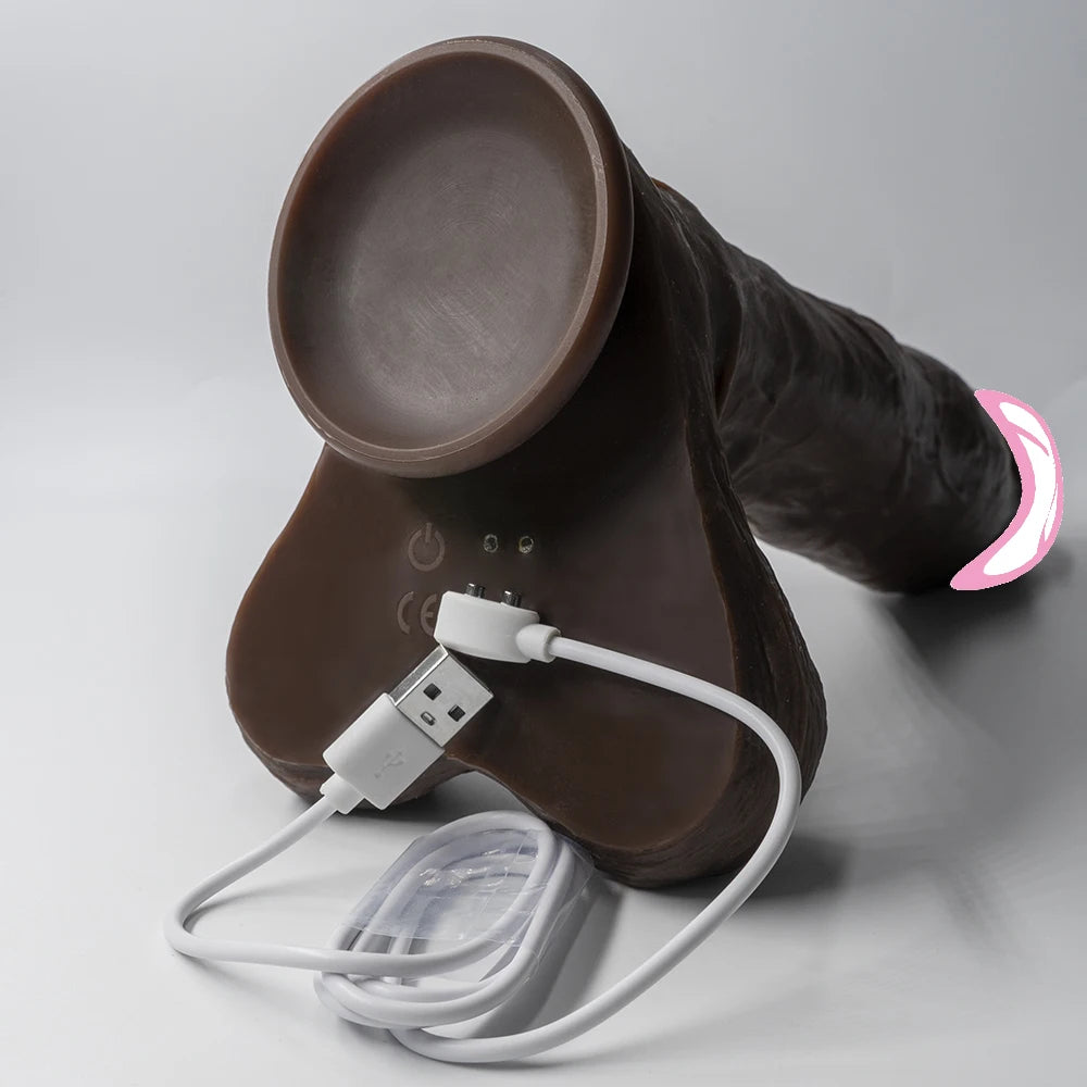 Vibrator XXXL Big Penis 11.4in Realistic Dildo Telescopic Vibrating Heating Anal Butt Plug Sex Toys for Women G Spot Dick Adult