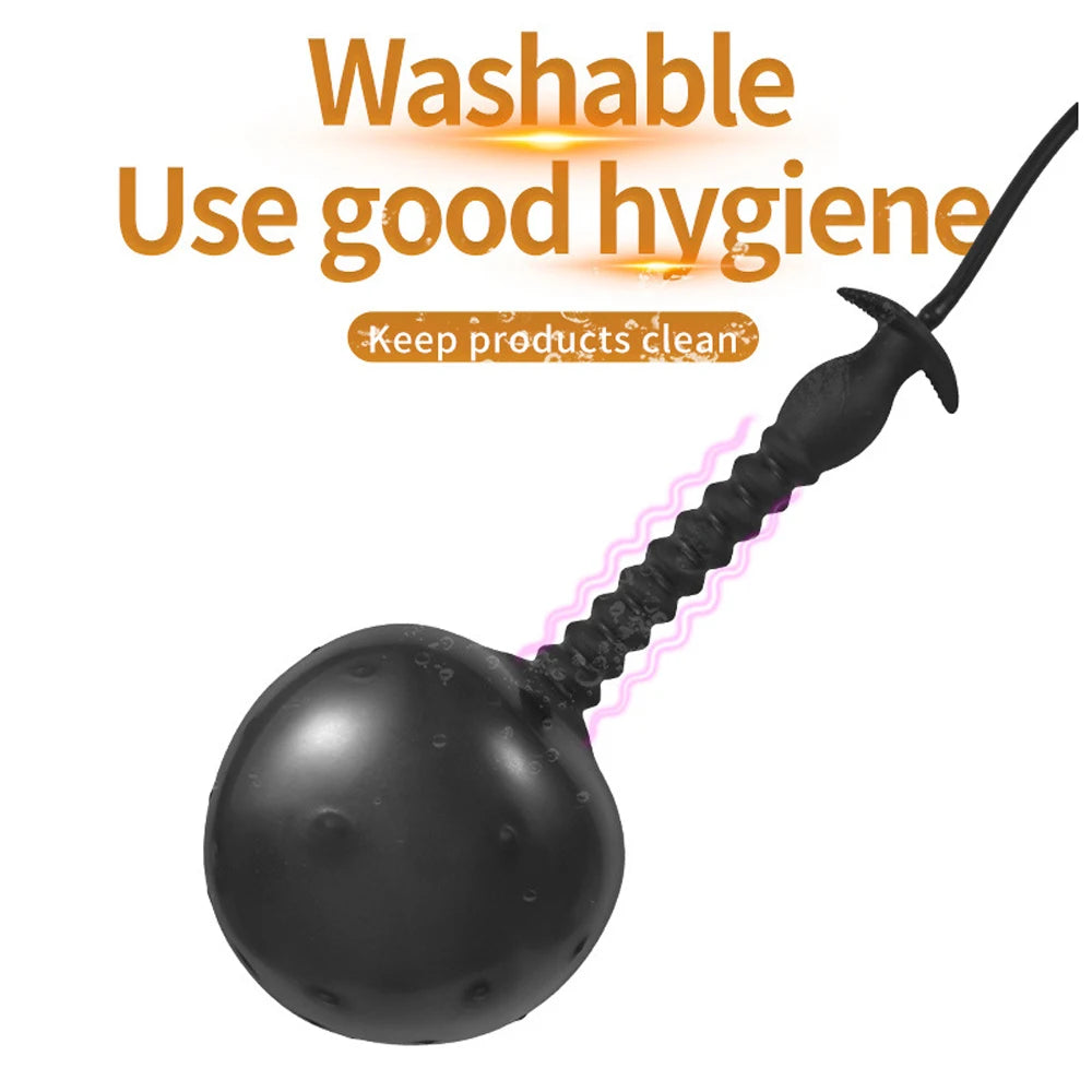Super Large Inflatable Anal Plug Huge Big Dildo Pump Anal Dilator Expandable Butt Balls Sex Toys For Men Gay Prostate Massager