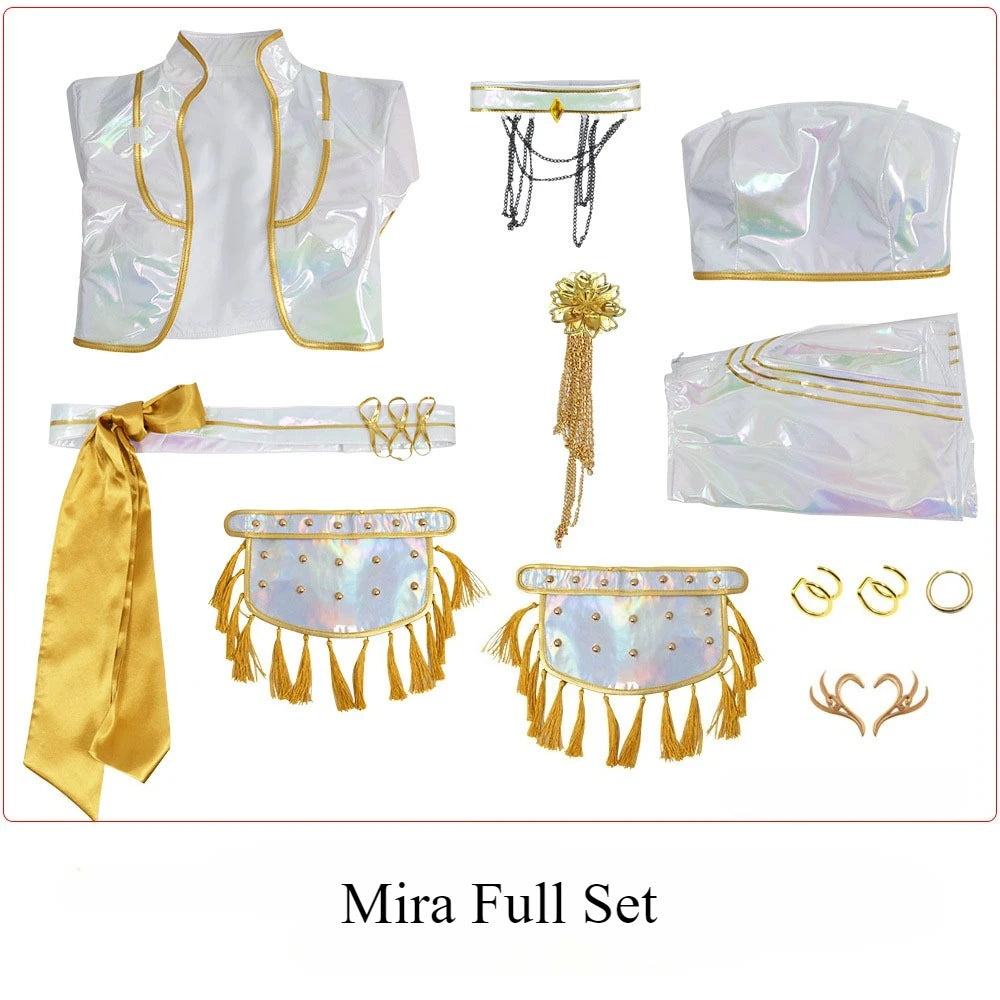New Movie K-Pop Demon Hunters Cosplay Costume Rumi Zoey Mira White Set Adults Kids Halloween Party Props Stage Show Accessories