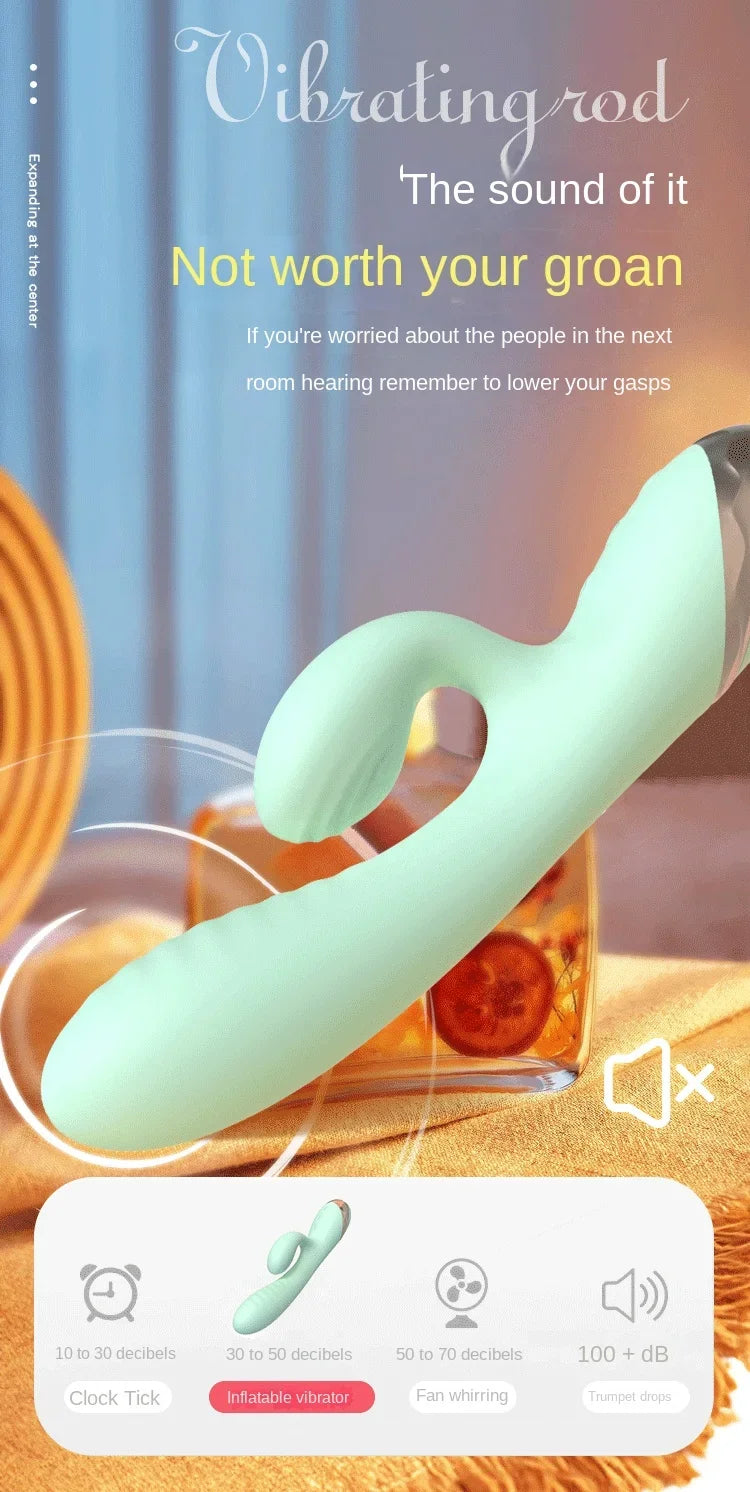 Inflatable Enlarge Vibrator G-point Massager Dildo Clitoris Vagina and Anus Vibrator 10-Frequency Vibration Waterproof Sex Toys