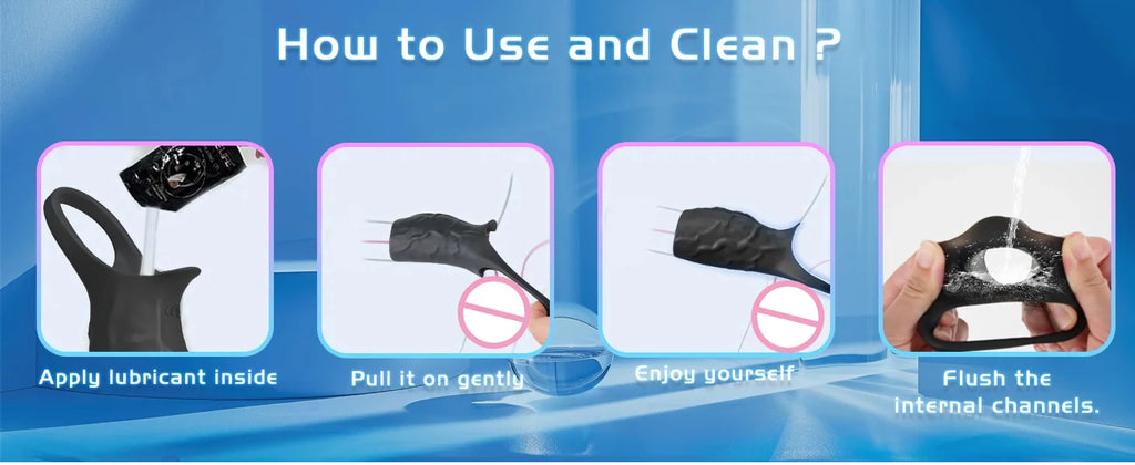 Vibrator Penis Sleeve Cock Ring Ejaculation Extender for Penis Testicles G Spot Stimulation Couples Adult Sex Toys for Men Women