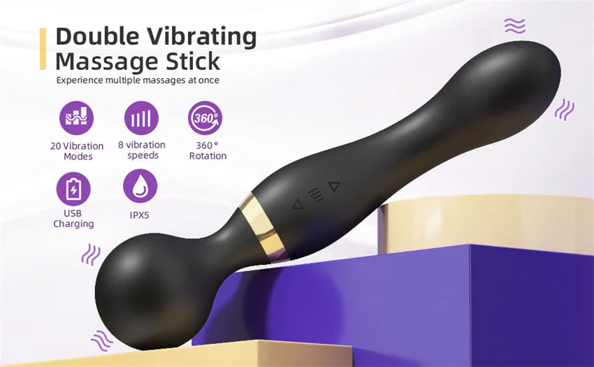 Powerful Dildos Vibrator Dual Motor Silicone Large Size Wand G-Spot Massager Sex Toy For Couple Clitoris Stimulator for Adults