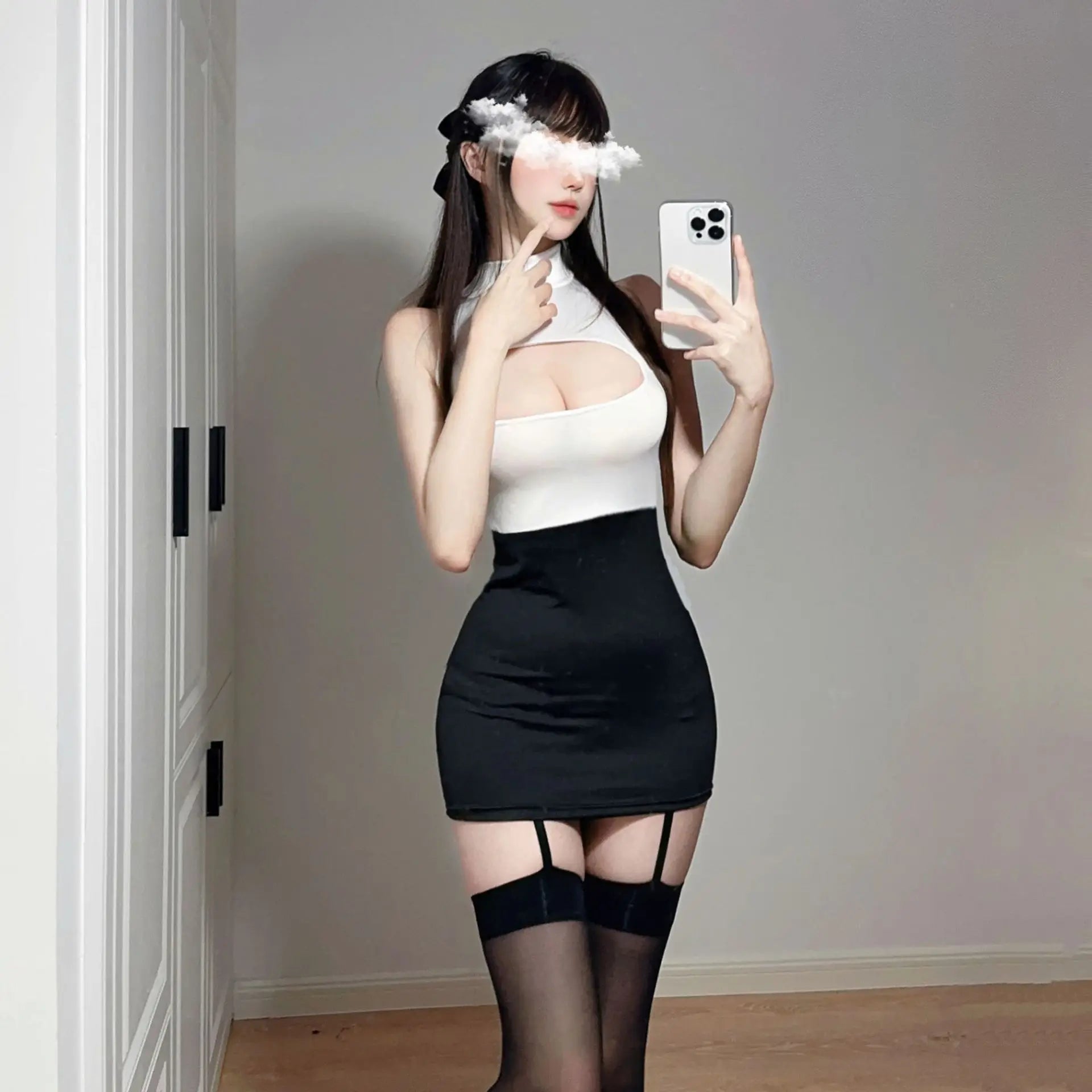 White Sexy Cosplay Office Lady Micro MINI Dress Women Sexy Lingerie Stewardess Outfit Secretary Open Chest Dress  Sexy Costume