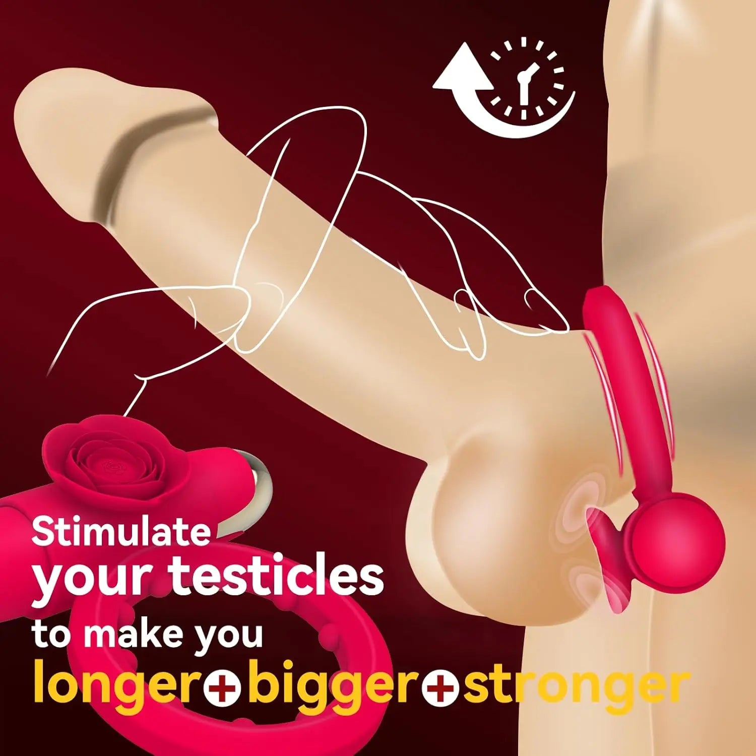 Vibrating Cock Ring with Mini Vibrator Male Sex Toys Penis Vibrator Extender Enlarge Sleeve Girth Delay Ejaculation Erection