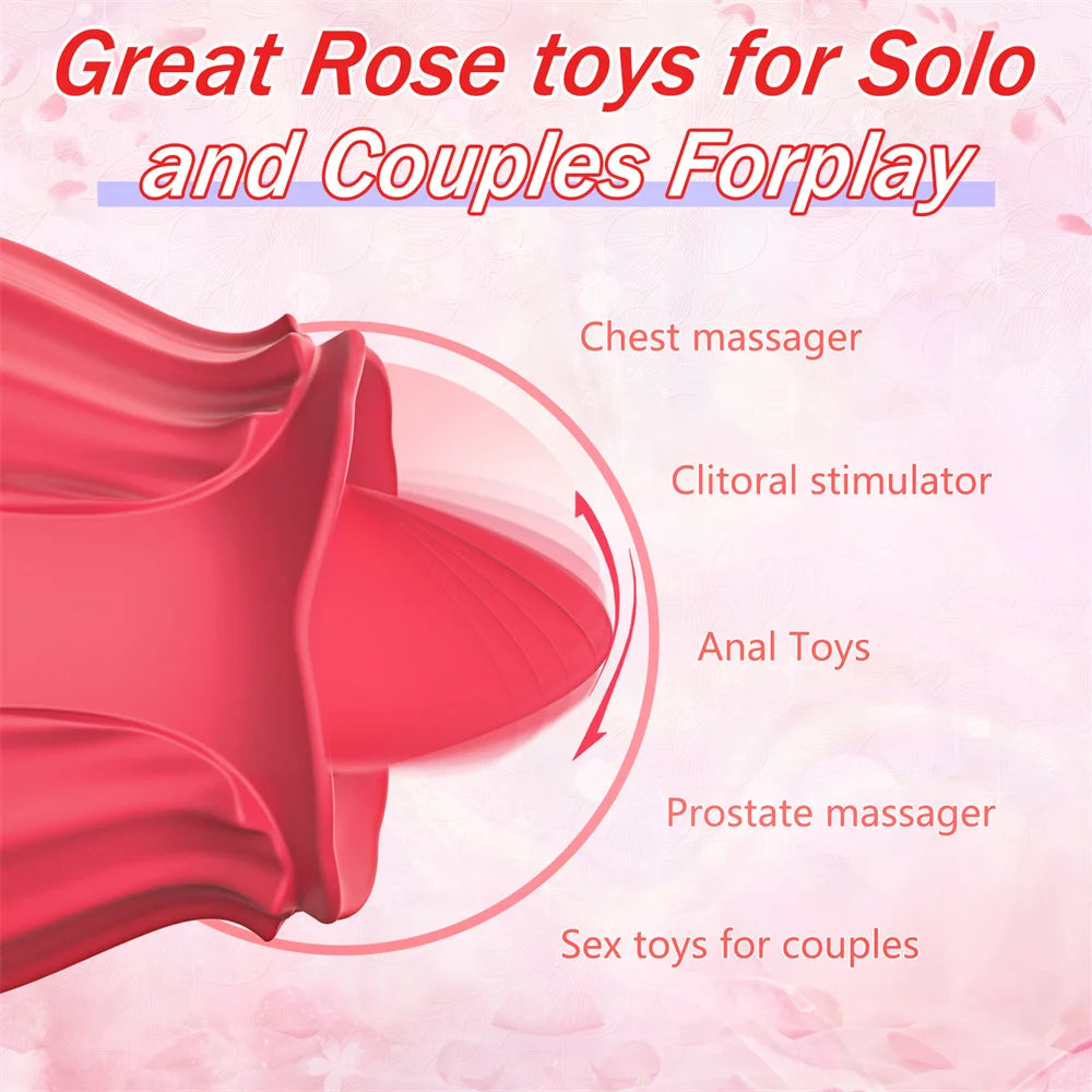Licking Vibrator for Women Clitoral Nipple Stimulator Massager Thrusting Dildo 2 in 1 Sex Toy for Women Adult Sex Products 18+