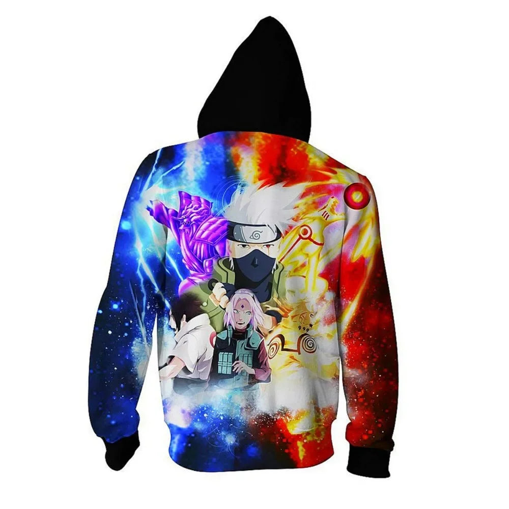 Anime Zip Hoodie Jackets Cosplay Clothes Costumes Men Hoodies Sweatshirts Zipper Tops Sasuke Sweatshirt Kakashi Tops
