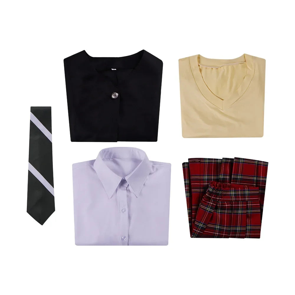 Maka Albarn Cosplay Anime Soul Eater Costume Women Girl Skirt Uniform Suit Wig Halloween Party Role Play Outfit Maka Cos Prop