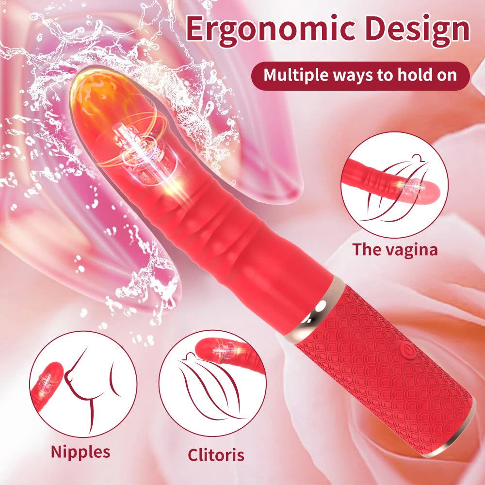 Telescopic Dildo Vibrator Automatic Up Down Massager G-spot Thrusting Retractable Pussy Vibrate Large Size Sex Toys for Women