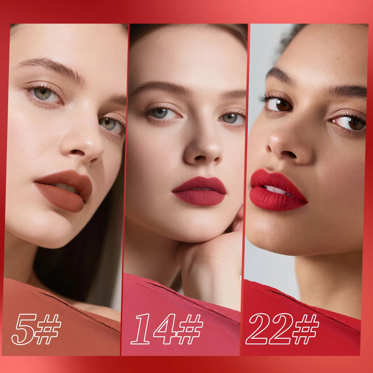 IMAGIC Natural Matte Lipgloss Stainless Steel Cup Waterproof Long-Lasting Lip Makeup Beauty 8ml NO.LP-221