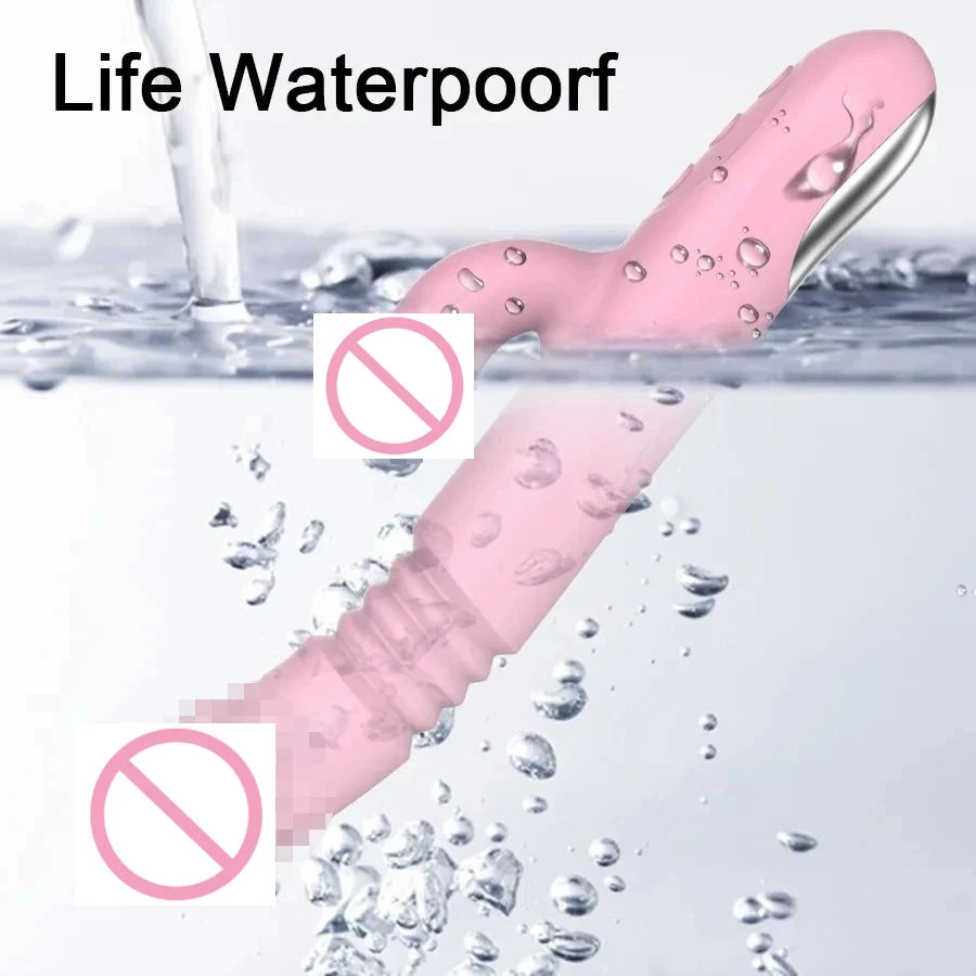 2 In 1 Licking Vibrators Clitoris Stimulator G-Spot Powerful Heating Vibration Dildo Wand Female Nipple Clit Adult Sex Toys