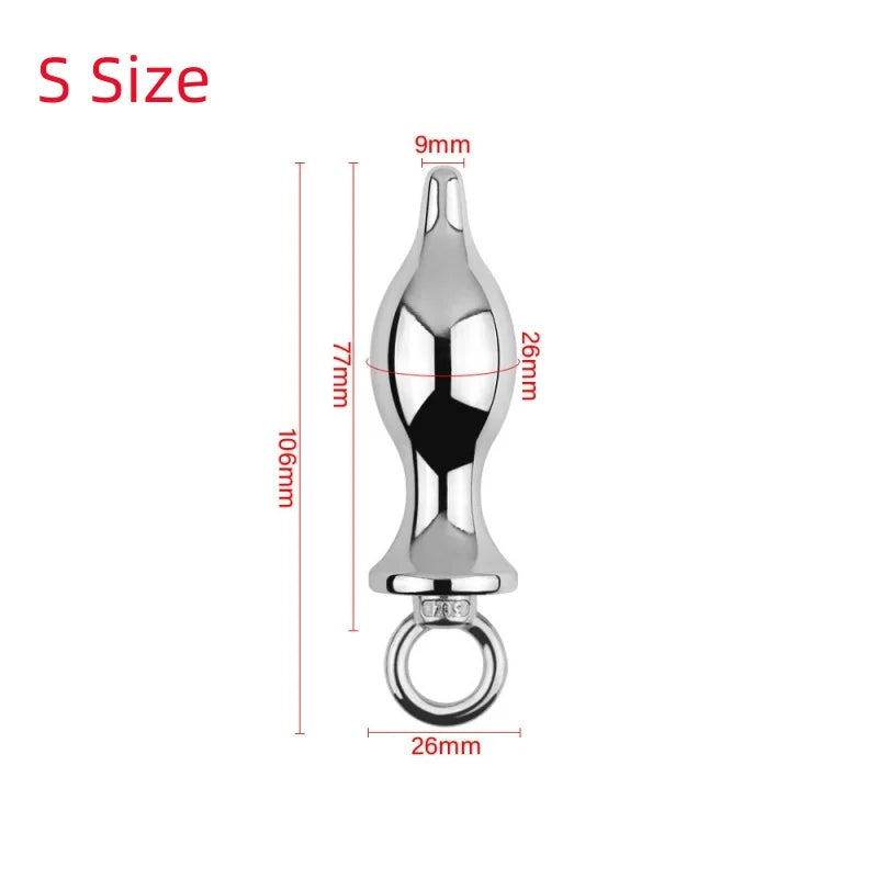 Erotic Accessories Metal Anal Plug With Pull Ring Fetish Anus Dilator Ass Stuff Tail Bdsm Bondage Adult Games Sex Toys For Women