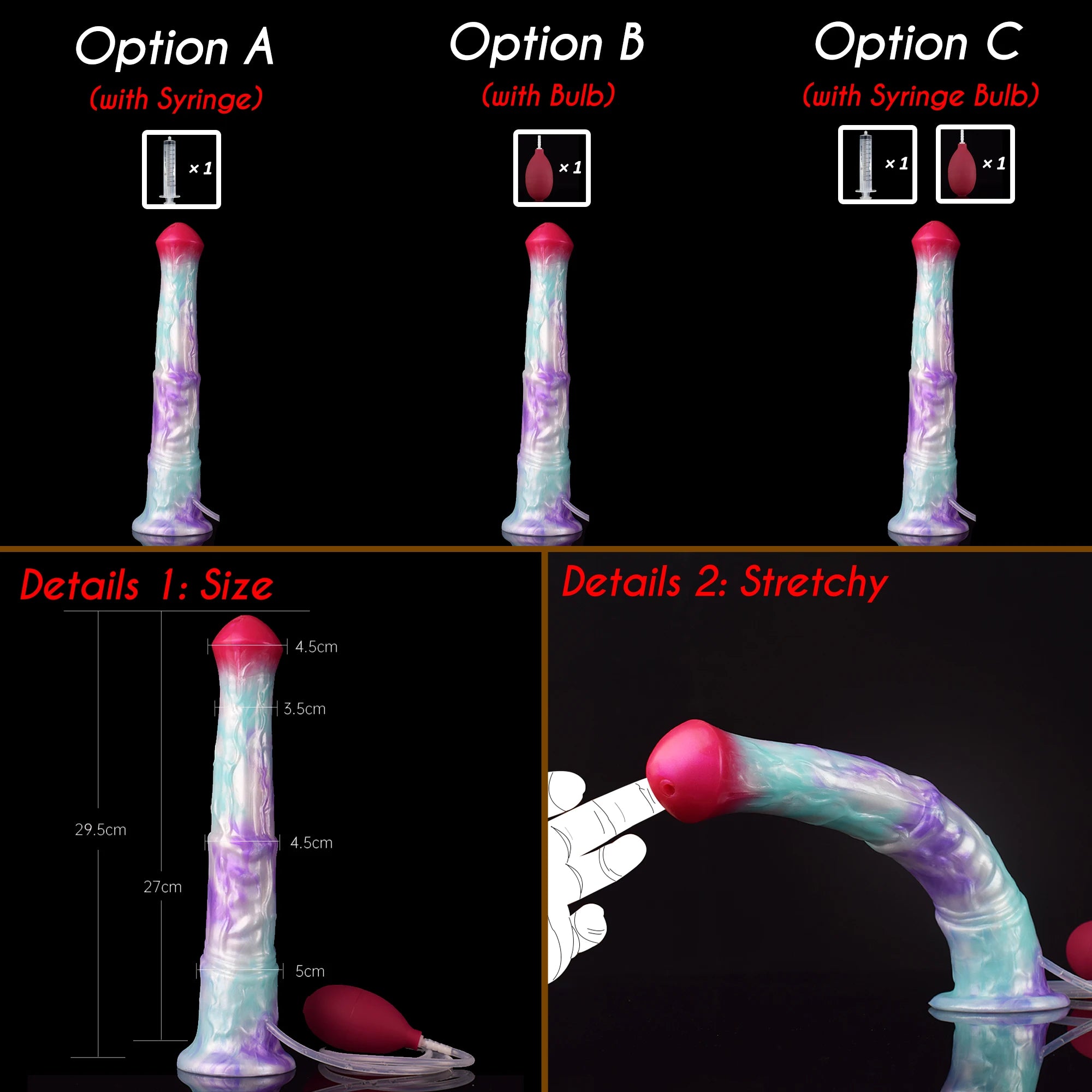 SHAZ Giant Dildo Long Anal Plug Butt Plug Double-Layer Silicone Horse Cock With Strong Suction Cup Sex Toys for adults Women 18+
