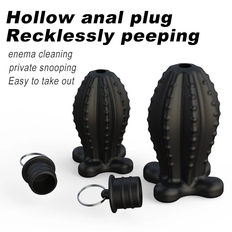 Hollow Anal Plug With plug Prevent liquid leakage Recklessly peeping Easy Enema Vaginal Anal masturbation Butt Plug BDSM Sex Toy