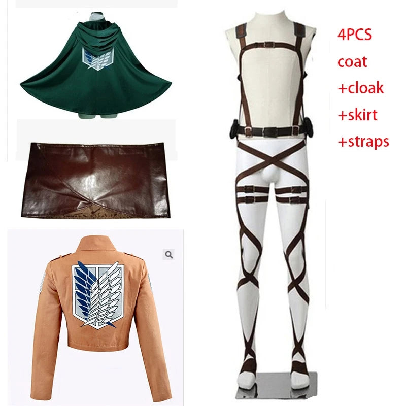 Cosplay Anime Levi Ackerman Mikasa Ackerman Cosplay Costume Eren Jaeger Outfits Hange Zoe Cosplay Costume AOT Full Set