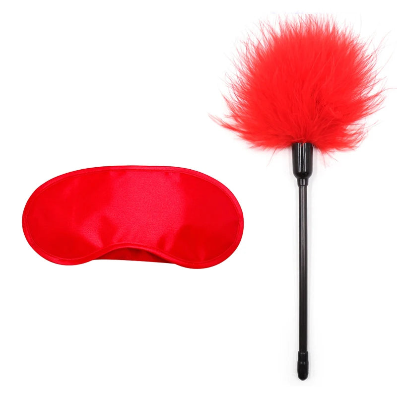 Erotic Bdsm Set Sexy Nipple Clip Stimulator Bondage Kit Clitoris Clamps Feather Blindfold Flirt Adult Games Exotic Accessories