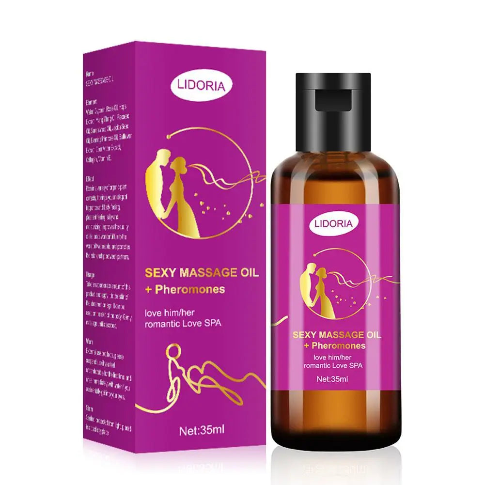 Pheromones Body Massage Oil Natural Plant Rose Essence Romantic Couples Massage Oil Men Women Usable Smooth Formula Easy