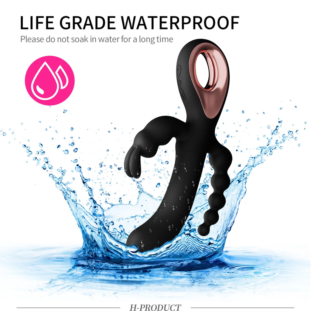 3 In 1 Dildo Rabbit Vibrator for Women G-Spot Orgasm Masturbator Anal Plug Clitoris Stimulator Female Masturbation Sex Toys 18
