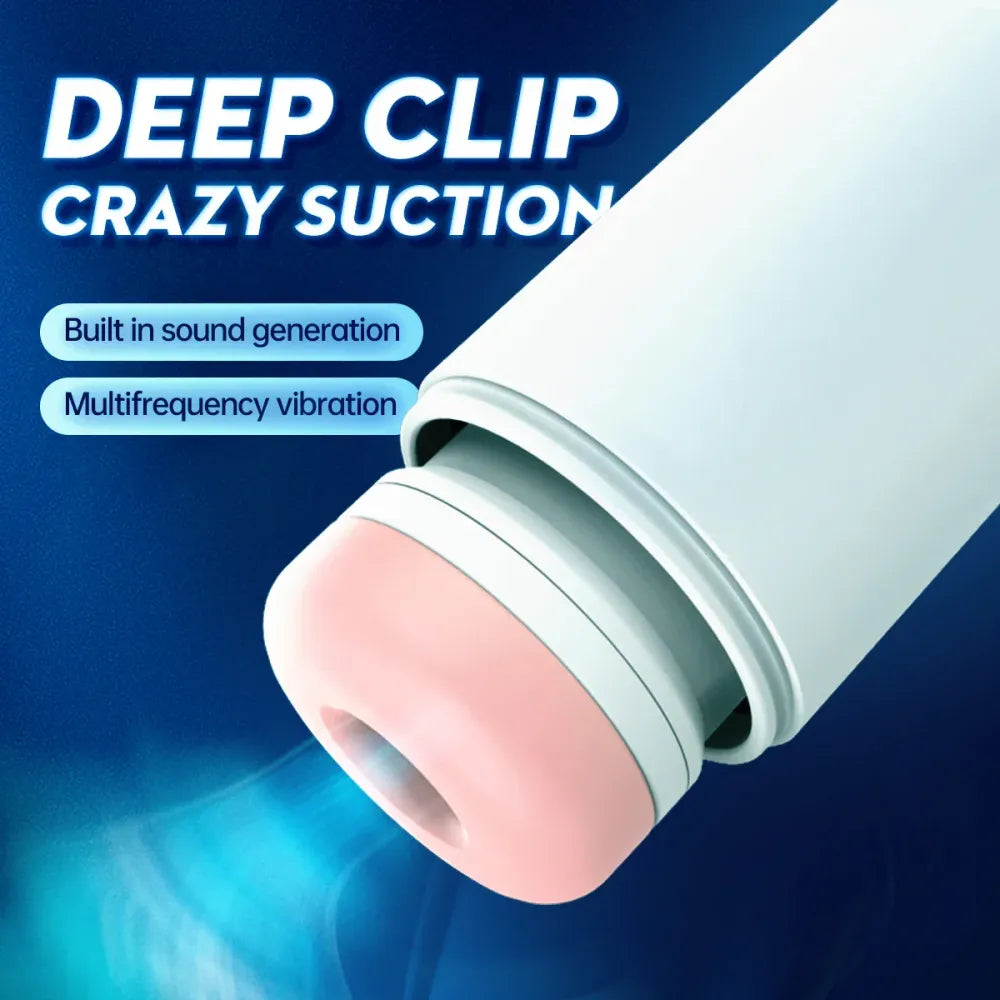 Powerful Automatic Male Masturbator Vibrating Thrusting Action Realistic Vaginal for Men